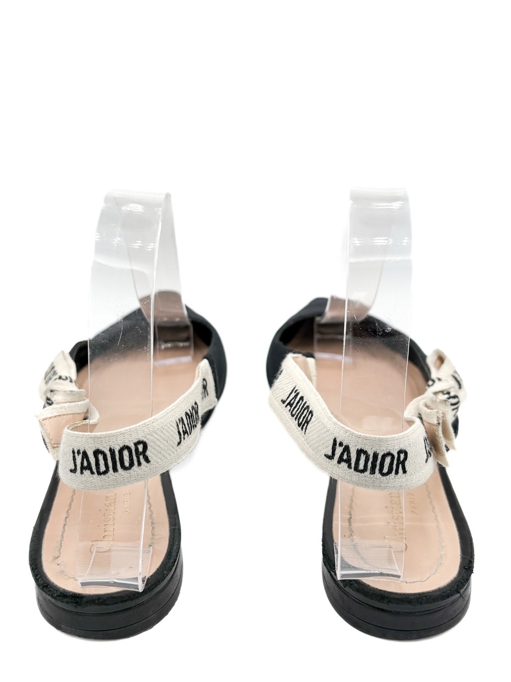 Christian Dior J’Adior Black Technical Fabric Slingback Flats Size 38 - Picture 4 of 8